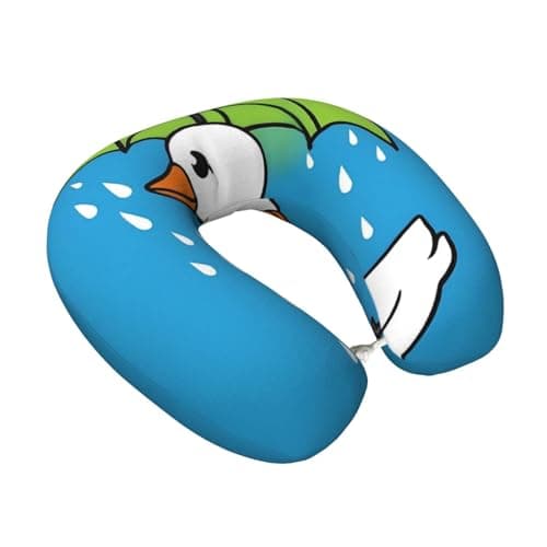 Coxfurio Goose Holding an Umbrella for Nest Neck Pillow Travel Essentials,Memory Foam Pillow,Support for Long Flights,Travel Accessories,Washable,Attaches to Luggage