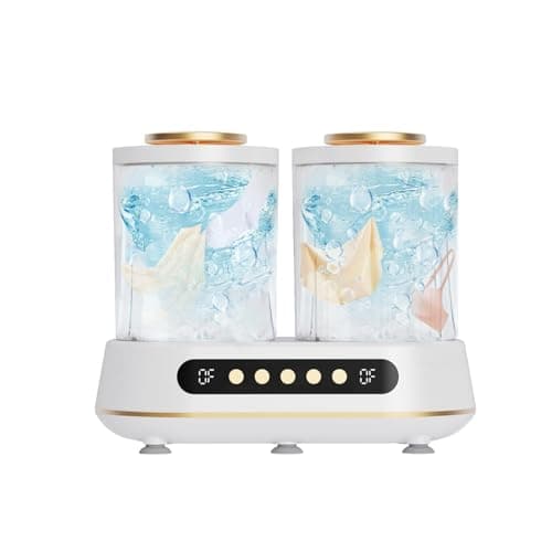 YOXIER Portable Washing Machine, Mini Washing Machine, Compact Deep Cleans Underwear, Baby Clothes, Small Laundry, Lightweight for Apartment, Dorm, Hotel, Travel & Camping, Quiet Energy-Efficient Wh