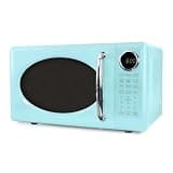 0.7 Cu Ft Retro Microwave Oven, 700W Countertop Microwave Oven With 8 Auto Cook Programs, Aqua - LED DISPLAY WITH DIGITAL CLOCK, 10 POWER LEVELS