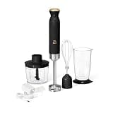 LUGBAR Beautiful 2-Speed Immersion Blender with Chopper by Drew Barrymore (Black Sesame)