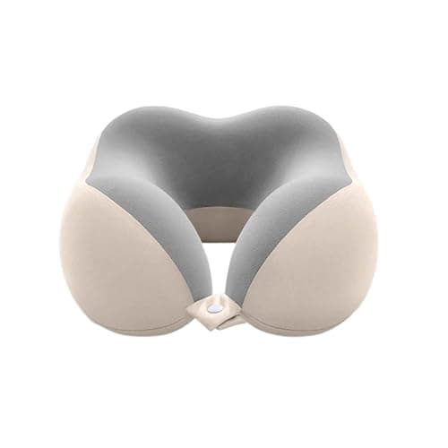 Travel Neck Pillow, Washable Portable Ergonomic Memory Foam Airplane Neck Pillow with Attachable Snap Strap,Breathable Comfortable Neck Travel Pillow for Travel,Train,Office,Airplanes,Home