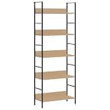 Makastle 5-Shelf Bookcase Engineered Wood Floor Mount Office Etagere Shelf Weather Resistant 23.6" x 10.9" x 62.4" Rectangular