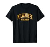 Milwaukee Wisconsin Vintage Sports Retro OS1 Gold Design T-Shirt