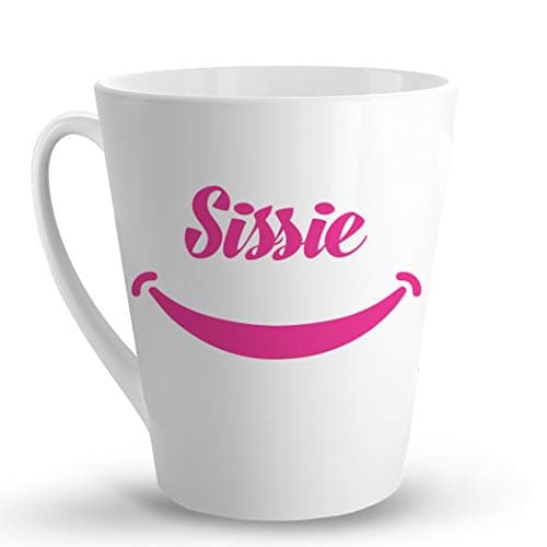 Makoroni - Sissie Female Name - 12 Oz. Unique Ceramic Coffee Cup, LATTE MUG