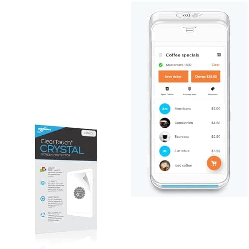 BoxWave Screen Protector Compatible with PayAnywhere Smart Terminal - ClearTouch Crystal (2-Pack), HD Film Skin - Shields from Scratches