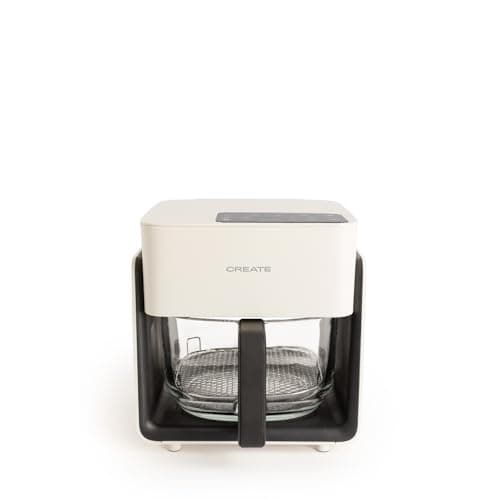 CREATE /AIR FRYER STUDIO CRYSTAL / Air Fryer 4.2L Without Water Evaporator Cream White / Capacity 5-6 Servings, 6 Programs, Glass Bowl, Time and Temperature Control, 1300W