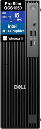 Dell Pro Slim QCS1250 Business Mini Desktop (Intel i5-14500, Intel UHD 770, 16GB DDR5, 512GB PCIe SSD, 180W PSU, RJ-45, 1 Display Port, HDMI, Win 11 Pro) (Renewed)