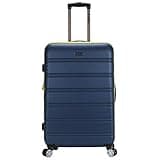 Rockland Melbourne Hardside Expandable Spinner Wheel Luggage, Checked Large 28", Navy