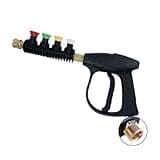 Generic Pressure Washer Gun Handheld Power Washer Gun with 4 Color Nozzles M22 14mm Fitting, Ideal for Car Cleaning (G3合金枪配4喷嘴（外丝M22内15mm）)