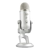 Logitech Creators Blue Yeti USB Microphone for PC, Mac, Gaming, Recording, Streaming, Podcasting, Studio and Computer Condenser Mic with Blue VO!CE Effects, 4 Pickup Patterns, Plug and Play - Silver