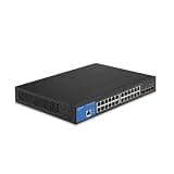 Linksys LGS328C 24 Port Gigabit Managed Network Switch with 4 x 10G Uplink SFP+ Slots - Advanced Security, QoS, Static Routing, VLAN, IGMP Features - Metal Housing, Desktop / Wall Mount