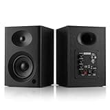NSY Audio 80W Peak Bookshelf Speakers, 4" Active Desktop Computer Speakers with Bluetooth 5.3, RCA/AUX Input, Powered Studio Monitors with Bass & Treble Adjustment for PC, TV, Record Player, Black