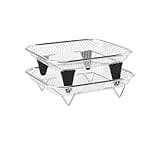 2pcs Air Fryer Mesh Shelf With Silicone Feet - Oven Grill Rack For Baking(Square)