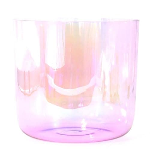 YLFFFZZZ Quartz Crystal Singing Bowl Clear Pink, Cosmic Light Alchemy Bowl with Free Mallet & O-Ring, Sound Bowl for Yoga Meditation Sound Healing (Color : 6 Inch B Note, Size : 440Hz)