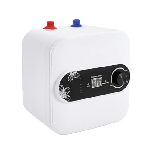 FFIHAKL 110V 1.5KW Instant Electric Hot Water Heater Under Kitchen Small Tank, Under Sink Water Heater, for RV Kitchen Bathroom Camper with Safety Vavle 1/2" NPT Wall or Floor Mounted