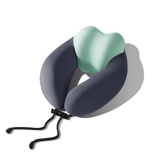 LizhSynergy U-Shaped Travel Neck Pillow, Portable Cervical Support Pillow for Airplane, Neck Protection (Sea Green)
