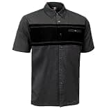 MMCC Men’s Classic Mechanic Button-Up Shop Shirt with Microfiber Cleaning Panel - Dual Chest Pockets