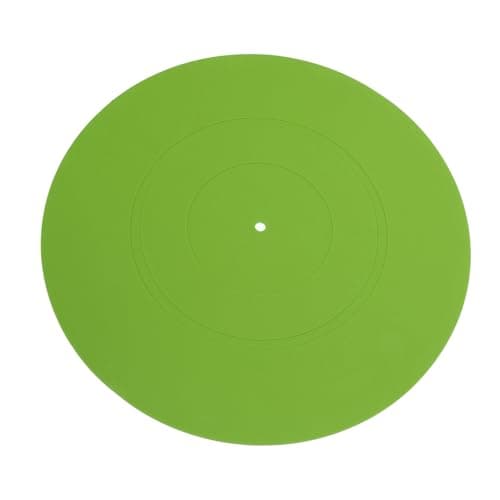 GOWENIC Turntable Platter Mat Absorbing Vibrational Energy Clearer Sound Reduce Noise for All Turntables 12in (Green)