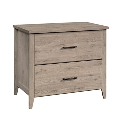 2 Drawer Small Lateral File Cabinet with Lock, Under Desk Locking Storage Cabinet Organizer for Home,Engineered Wood Office Filing Cabinets,Brown