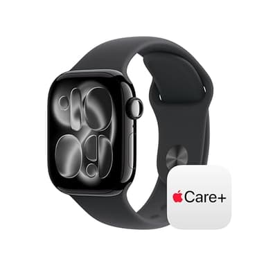 Apple Watch Series 11 [GPS + Cellular 42mm] Smartwatch with Jet Black Aluminium Case with Black Sport Band - S/M. Sleep Score, Fitness Tracker, Health Monitoring with AppleCare+ (2 Years)
