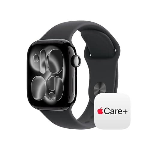 Apple Watch Series 11 [GPS + Cellular 42mm] Smartwatch with Jet Black Aluminium Case with Black Sport Band - S/M. Sleep Score, Fitness Tracker, Health Monitoring with AppleCare+ (2 Years)