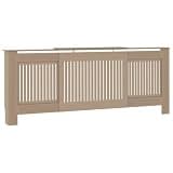 Favemtsl Adjustable Radiator Cover 55.9"-80.7" Wide, Engineered Wood Radiator Cabinet with Storage Top Shelf and Vertical Slats for Living Room and Hallway