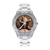 NTVOWPZO Three-Hand Analog Stainless Steel Watches for Men Easy Reader