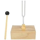 512 Hz Tuning Fork with Resonance Box, Wooden Sound Instrument for Yoga and Meditation, Includes Mallet