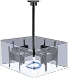 LNNW Ceiling TV Mount - Four Sided Ceiling TV Mount Bracket, 4 Movement Flat/Curved Screen Bracket, Telescopic Height Adjustment for Most LED LCD Flat Curved Screen TVs & Monitors