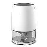 Silent Dehumidifier with 37 Oz Water Tank, Full Water Alarm, Night Mode & 7-Color Mood Lighting for Bathrooms, Bedrooms & RVs