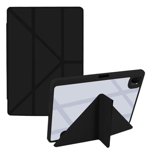 Smart Case for Samsung Galaxy Tab S8Plus 12.4" (X800/X806B/X806U/X806N),Hard PC Translucent Magnetic Back Shell,Slim Protective Shockproof Cover,Could Multi-Angle Viewing Stand TPU Case (Black)