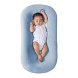 Hckaz Baby Lounger, Soft Breathable Organic Cotton Baby Nest, Washable Lounger for Newborn 0-24 Months (Blue)