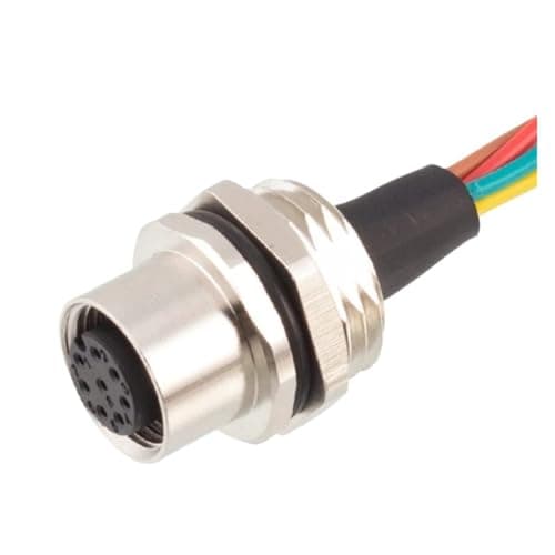 1pc M12 4 5 6 8 12 17 Pin Socket with 30CM Wire Waterproof Male Female Connector Opening Panel Rear/Front Wire Plug(Female-F,Opening M12_4P D-Code)