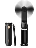 JISULIFE 3 IN 1 Handheld Mini Fan - Portable Fan & Power Bank & Flashlight, 19H Max Cooling, USB Rechargeable, Pocket-Sized for Travel, Cruise, Concerts, Makeup, 2026 Summer Gifts for Women(Black)