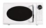 Retro Microwave Oven 0.7 Cu Ft, 700W With Glass Turntable, Child Lock, 8 Auto-Cook Programs, Digital Clock - White