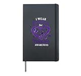 Heart Design with Purple Butterflies and Stars Hardcover Journal, Black