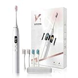 Oryzom Pro Electric Tooth Brush, 5 Cleaning Modes, Smart Pressure Control to Protect Gums, Professional Sonic Deep Clean for Smoother Teeth, Travel Case, White