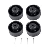 HQLDMYGS 4Pcs Turntable Replacement Feet (w/Screws) Compatible with Pioneer PL-512, PL-514, PL-516, PL-518, PL-540, PL-560 Turntables, Black Vintage Style