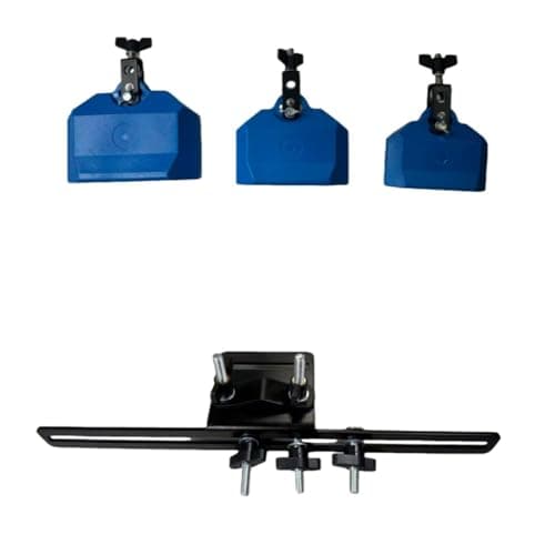Fxzqgnh 3 Pieces Drum Cowbells with Stand Cowbell Set Smooth Surface Wood Block Set for Band, Blue