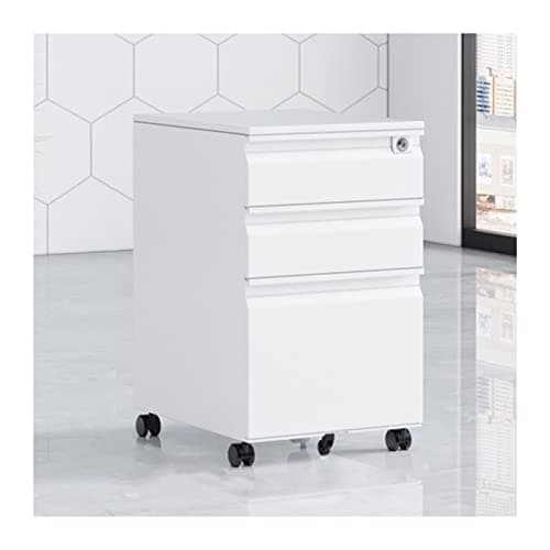 ZGLINMZ Steel File Cabinet with 3 Lockable DrawersFull Height Office Storage Solution for Home & Office Organization Under Desk File Orga Durable and Secure Design