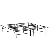 Nestl Foldable Cal King Bed Frame, Adjustable Bed Frame, Steel, Easy Tool Free Assembly, 14 Inches High, Cal King Black