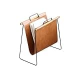 CFGH6FDF Iron and Leather Nordic Style Floor-Standing Bookshelf Miscellaneous Storage Rack Freestanding Book Shelf