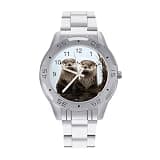 NTVOWPZO Three-Hand Analog Stainless Steel Watches for Men Easy Reader