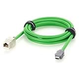 Plinkwirekb IX Industrial A Key Male to RJ45 CAT6A Keystone Jack Cable IX40G-A-10S-CV(7.0) 10Gbps Industrial Ethernet Network Cable for PLC, Automation, Machine Vision, Robotics, PoE (0.2M/0.66FT)