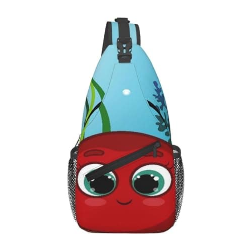 Red Sweet Crab Coral Underwater Bubble Cute Men'S Crossbody Chest Bag, With Padded Strap, Large Capacity For Ipad Tablet Travel Work