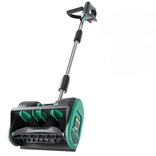 Garvee 12" Cordless Snow Shovel - Snow Shovel for Driveway, 16.5 ft Snow Throwing Distance, 20V 1 * 4.0Ah Battery & Quick Charger, Adjustable Handle, for Walkways Deck Stair Snow Removal