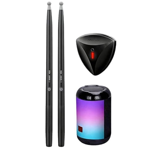 Virtual Air Drum Set with RGB Lights and Foot Pedals, Portable Electronic Drumsticks for Youngsters and Beginners, Wireless Connection, Built in Speaker, Easy to Learn, 13.4 in / 34 cm Drum Sticks
