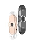 ZOIOT Fingerprint USB Flash Drive,No App Needed,3-in-1 Connector (USB-A/USB-C/MicroUSB) for iPhone Android PC Mac, Pure Hardware Encryption Offline Setup Emergency Reset (Titanium Gray, 64.0, GB)