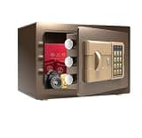 fireproof safe Small Home Safe Mini Electronic Hidden Safe Box wiith Digital Keyboard for Storage Cash Jewelry Passport(Brown)