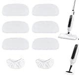 Reusable Steam Mop Pads Set, 6 Pack Steam Mop Pads & 2 Universal Microfiber Cloths, Compatible with KGHKGH, Sprobil, Rvwsx Steam Mops or Cleaners, Washable Replacement Pads for Floor Cleaning